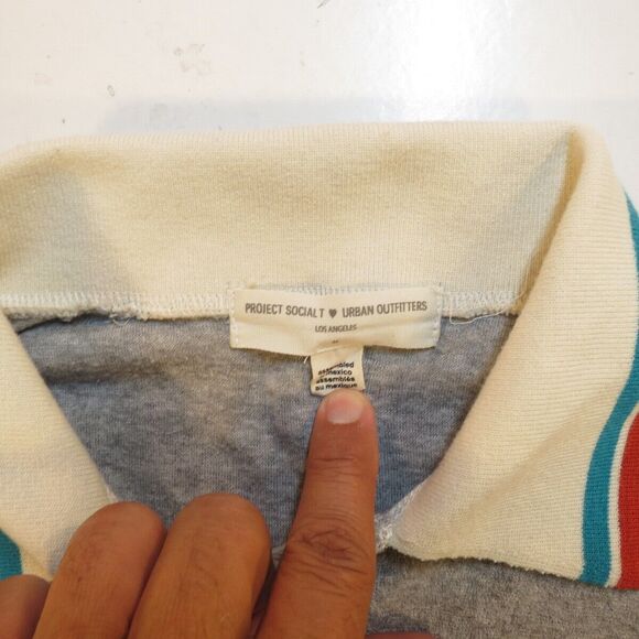PROJECT SOCIAL T x URBAN OUTFITTERS PREPPY TERRY CLOTH POLO T SHIRT Womens M - Picture 3 of 3